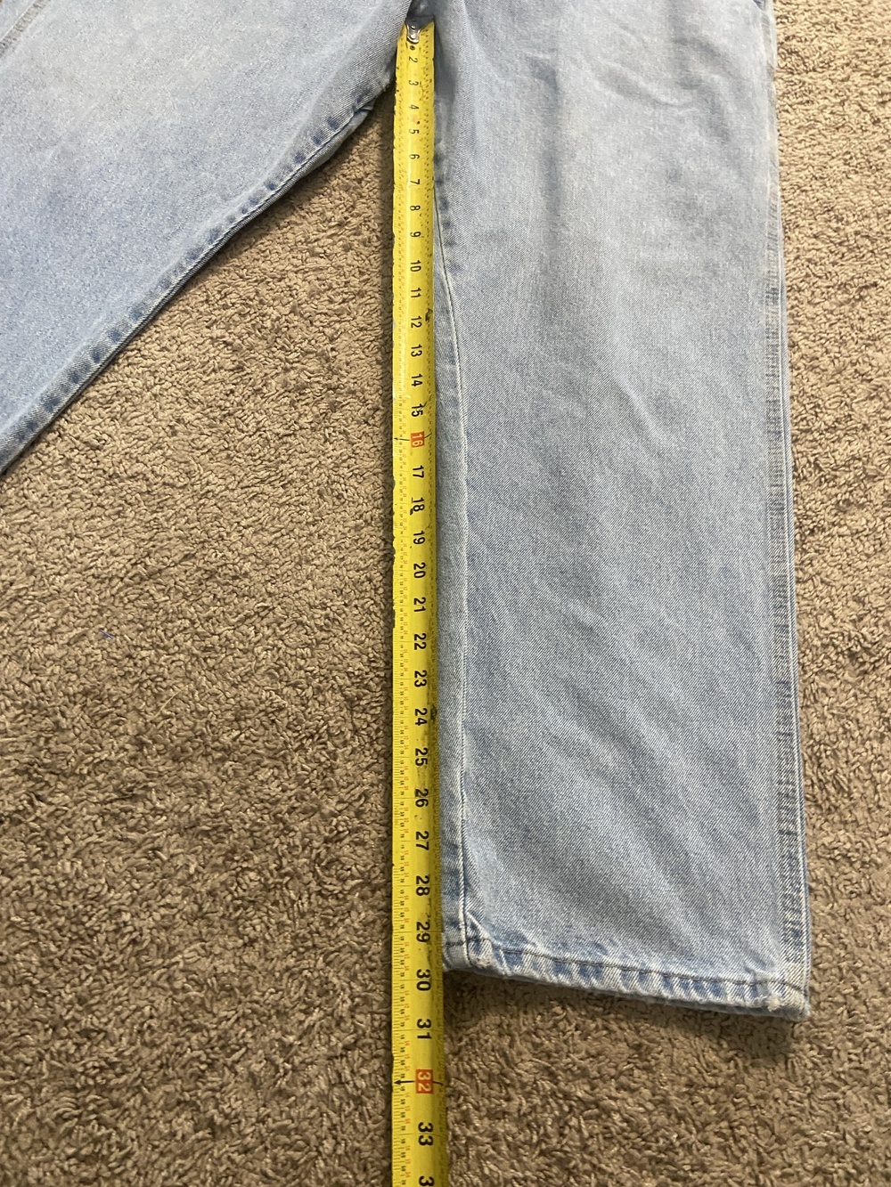 DuraShield Denim Jeans Mens 34x32 Blue Light Wash Relaxed Straight Carpenter - Picture 3 of 8